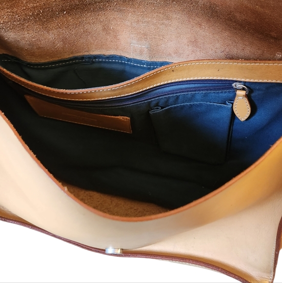 Dooney & Bourke Crossbody HOBO Bag Tote Purse Leather Large Tan Silver RARE - Picture 6 of 16